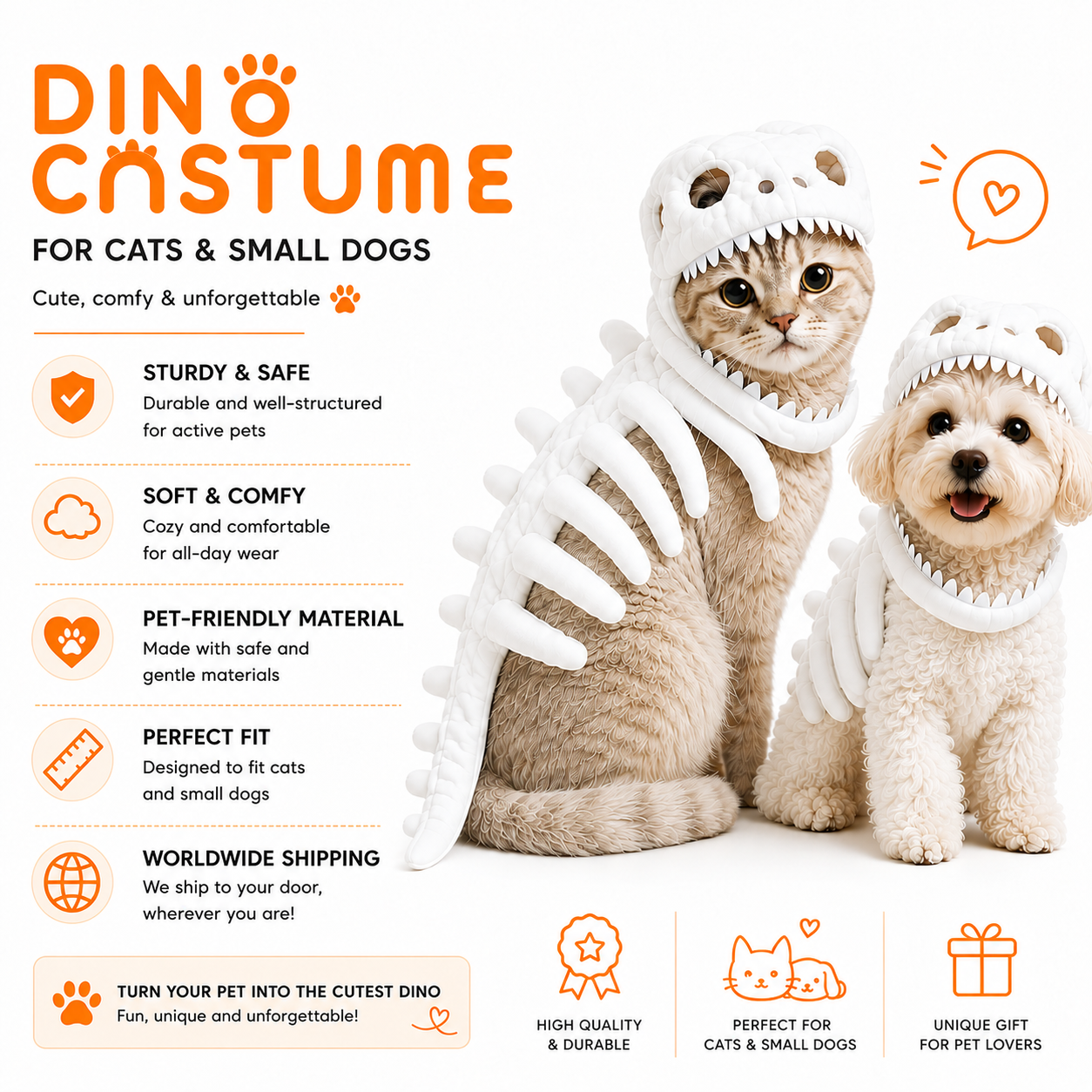 Jurassic Paws™ Glow Skull Costume